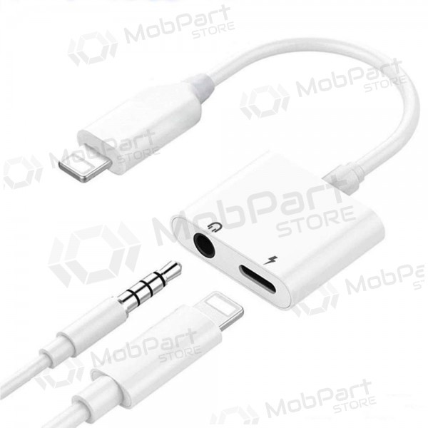Adaptér bluetooth ADP13 iš Lightning į Lightning + 3,5mm (bílý)