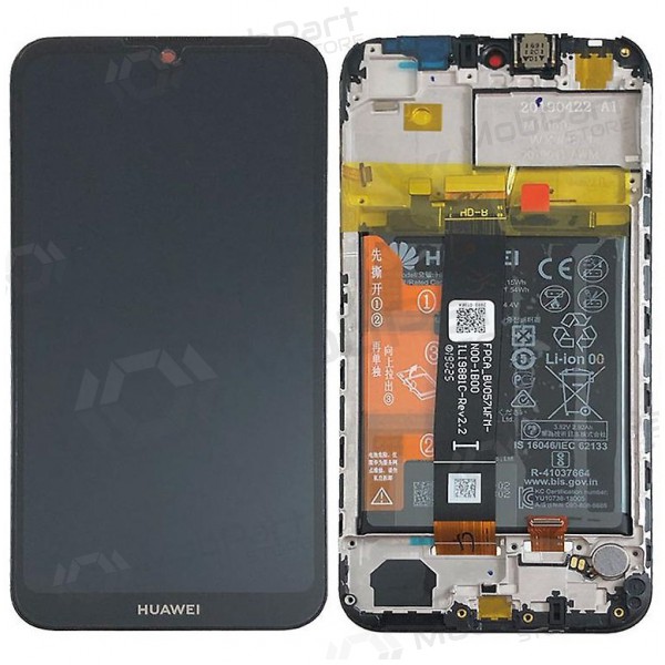 Huawei Y5 2019 displej (černá) (s rámem a baterie) (service pack) (originál)