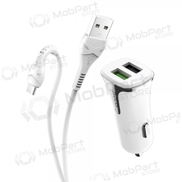 Nabíječka automobilinis Hoco Z31 Quick Charge 3.0 (3.4A) x 2 USB + microUSB (bílý)
