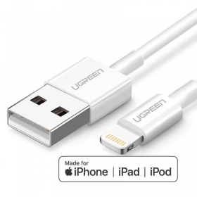 USB kabel Ugreen US155 MFi USB to Lightning 2.4A 2.0m bílý