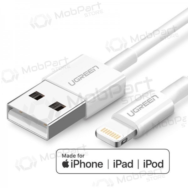 USB kabel Ugreen US155 MFi USB to Lightning 2.4A 2.0m bílý