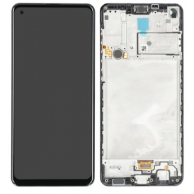 Ekranas Samsung A217F A21s su lietimui jautriu stikliuku a rėmeliu Black originál