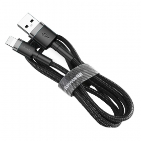 USB kabel Baseus Cafule USB-A to Lightning 1.5A 2.0m šedá-černá CALKLF-CG1