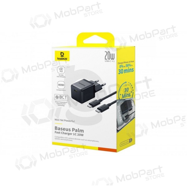 Nabíječka Baseus Palm 20W USB-C + USB-C to USB-C cable 1.0m černá P10111602113-01