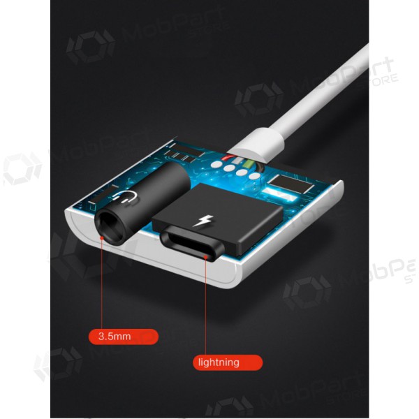 Adaptér bluetooth ADP13 iš Lightning į Lightning + 3,5mm (bílý)