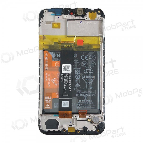Huawei Y5 2019 displej (černá) (s rámem a baterie) (service pack) (originál)