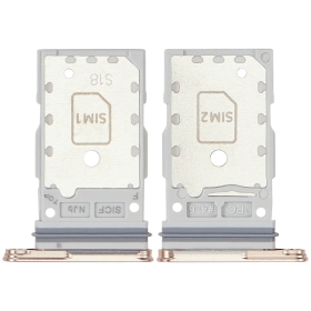 Samsung Galaxy S25, S25+ Dual SIM držák karty (růžový / zlatý) (originál)