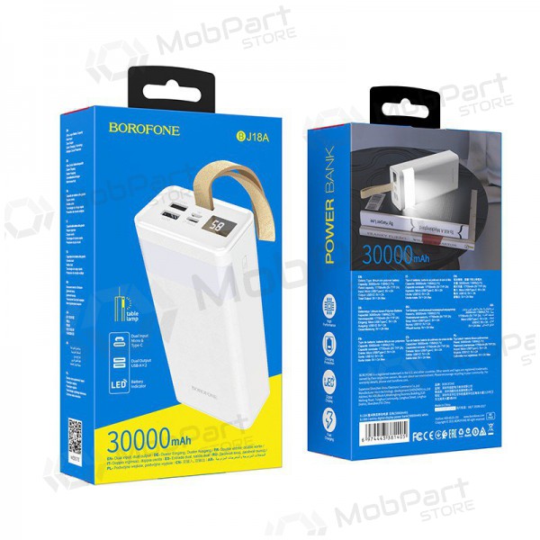 Externí baterie Power Bank Borofone BJ18A 2xUSB 2A 30000mAh bílý