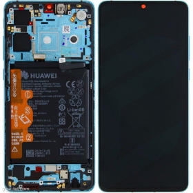 Huawei P30 (new version 2021) displej (Aurora) (s rámem a baterie) (service pack) (originál)
