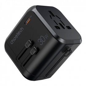 Univerzální kelioninis nabíječka Choetech PD5008 30W USB-C/3xUSB-A černá