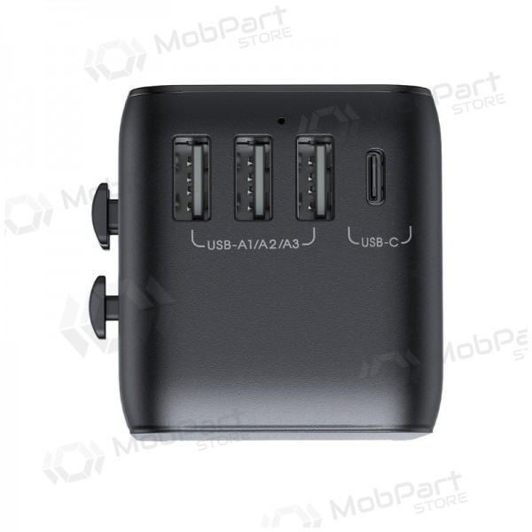 Univerzální kelioninis nabíječka Joyroom JR-TCW01 3xUSB-A/USB-C černá