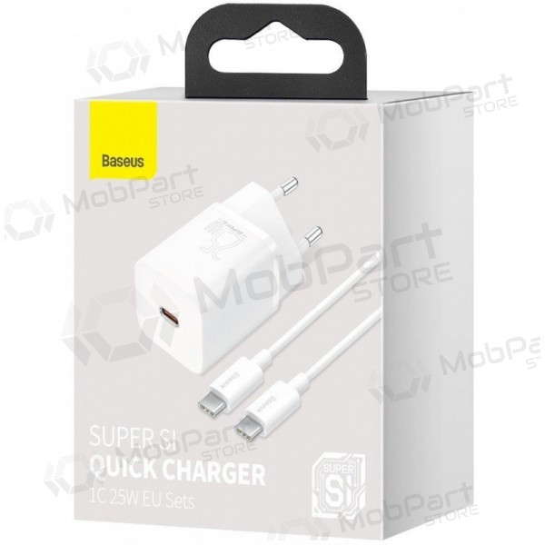 Nabíječka buitinis Baseus Super Si 25W + Type-C 1.0m bílý TZCCSUP-L02