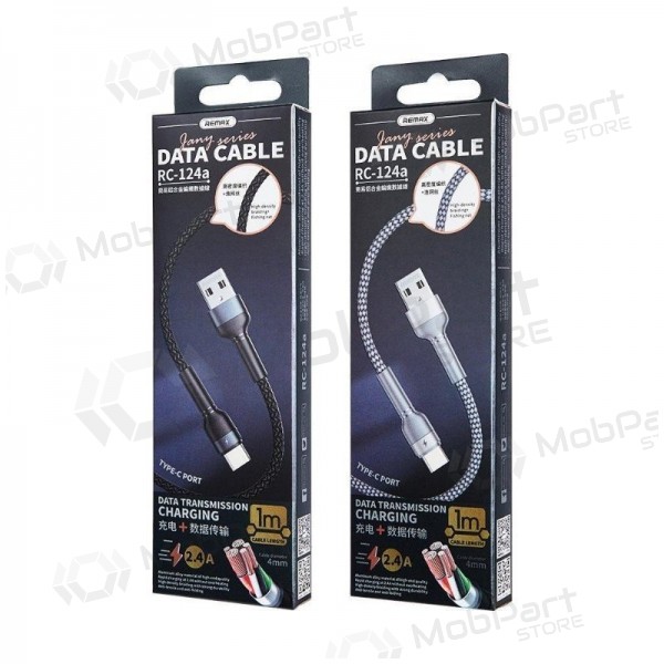 USB kabel Remax RC-124a USB-A to USB-C 1.0m černá