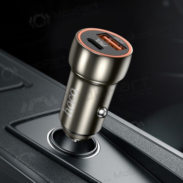 Nabíječka automobilinis Hoco Z46A USB-A/Type-C PD20W+QC3.0 šedá