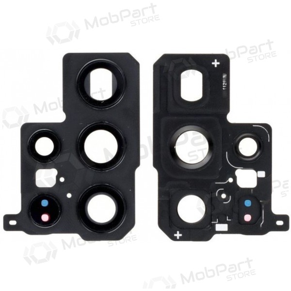 Samsung S908 S22 Ultra sklo kamery (černá) (s rámem)