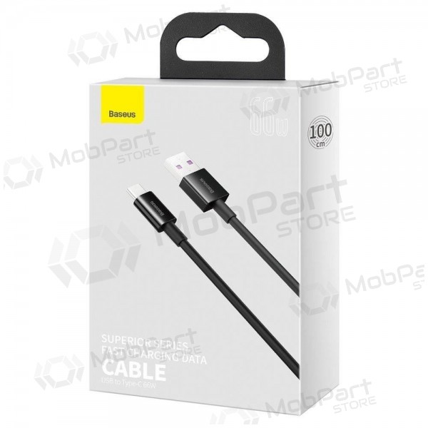 USB kabel Baseus Superior iš USB į Type-C 66W 2.0m černá CATYS-A01