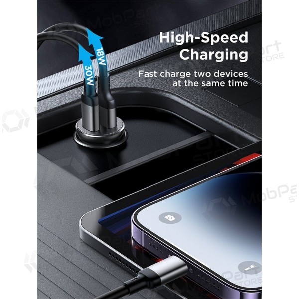 Nabíječka automobilinis Joyroom CCN05 USB-C/USB-A 30W černá