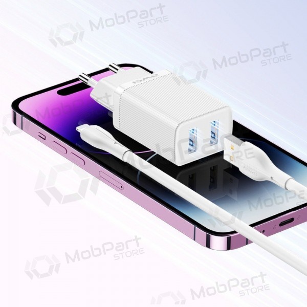 Nabíječka Awei C15L-EU 2xUSB-A 10W + USB to Lightning cable bílý