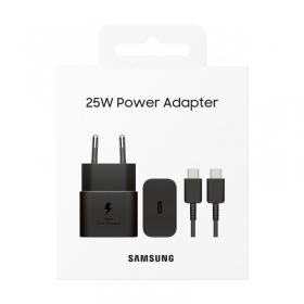 Nabíječka originál Samsung EP-T2510XBEGEU 25W + USB-C kabel v balíčku černá