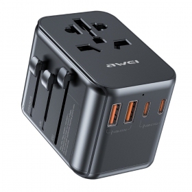 Univerzální kelioninis nabíječka Awei C-39 GaN 35W 2xUSB-A/3xUSB-C černá