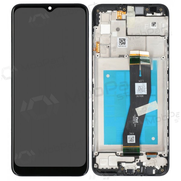 Samsung Galaxy A02s displej (černá) (s rámem) (originál)