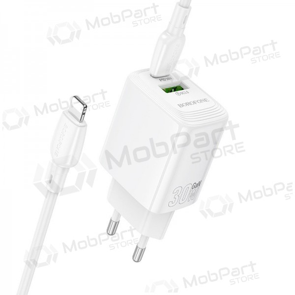 Nabíječka Borofone BN29 30W USB-C/USB-A + USB-C to Lightning cable 1.0m bílý