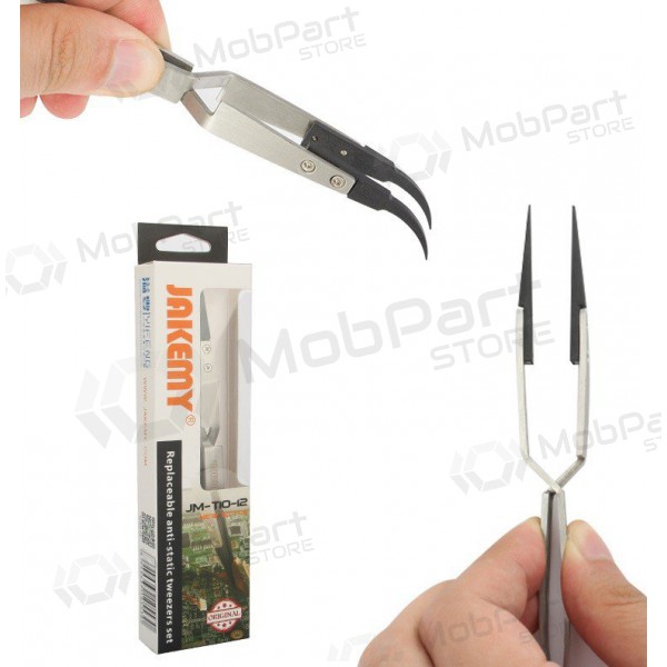 Kovová antistatická pinzeta Jakemy JM-T10-12 ESD (replaceable head)