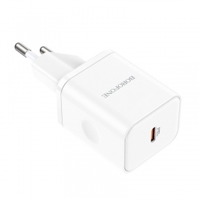 Nabíječka buitinis Borofone BN6 Type-C PD+QC3.0 20W, bílý