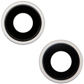 iPhone 14 / 14 Plus sklo kamery (2ks) (bílý) (s rámem)