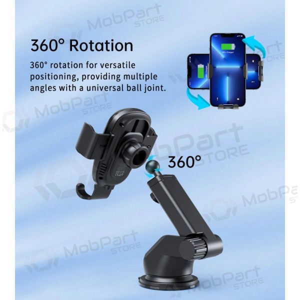 Automobilinis laikiklis-nabíječka Choetech T203-F 15W Gravity Car Charger Holder černá