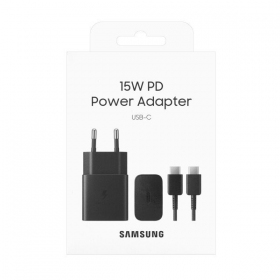 Nabíječka originál Samsung EP-T1510XBEGEU 15W + kabel Type-C 1m v balíčku černá