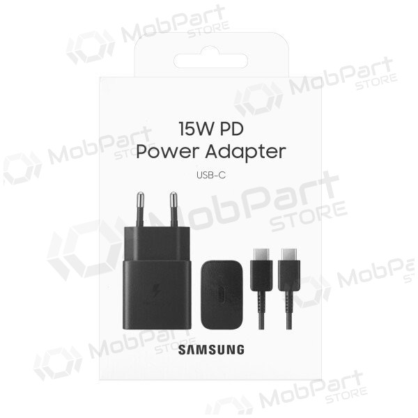 Nabíječka originál Samsung EP-T1510XBEGEU 15W + kabel Type-C 1m v balíčku černá