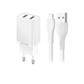 Nabíječka Awei C15L-EU 2xUSB-A 10W + USB to Lightning cable bílý