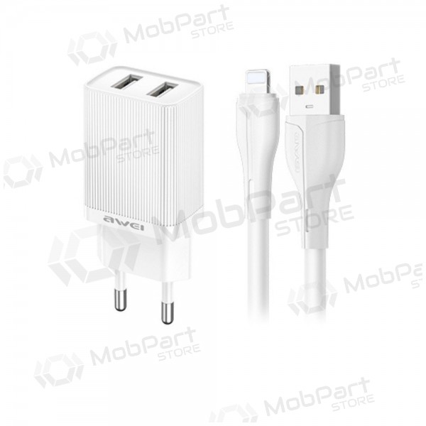 Nabíječka Awei C15L-EU 2xUSB-A 10W + USB to Lightning cable bílý