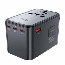 Univerzální kelioninis nabíječka Acefast Z1 75W GaN 2xUSB-A/3xUSB-C černá
