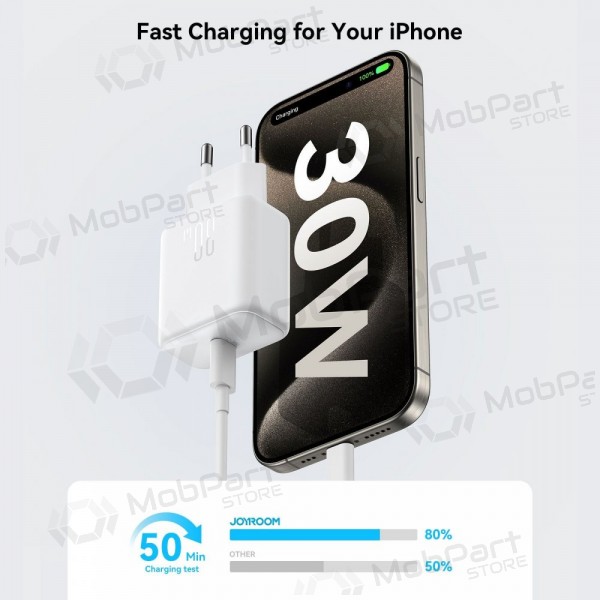 Nabíječka Joyroom JR-TCF24 USB-C PD30W + USB-C to USB-C cable 1.0m bílý