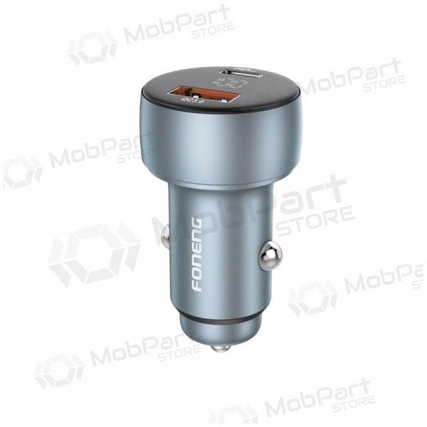 Autonabíječka Foneng C18 48 W USB-C + USB-A šedá