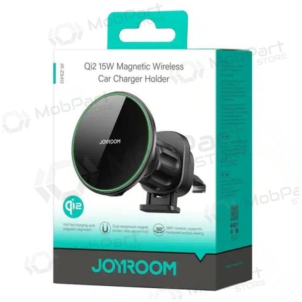 Automobilinis laikiklis-nabíječka Joyroom JR-ZS412 Qi2 MagSafe 15W černá