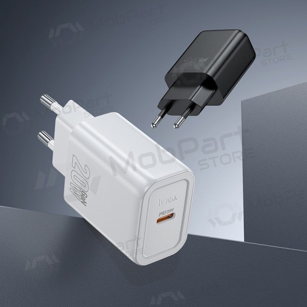 Nabíječka Hoco N60 20W GaN USB-C + USB-C to Lightning cable 1.0m bílý