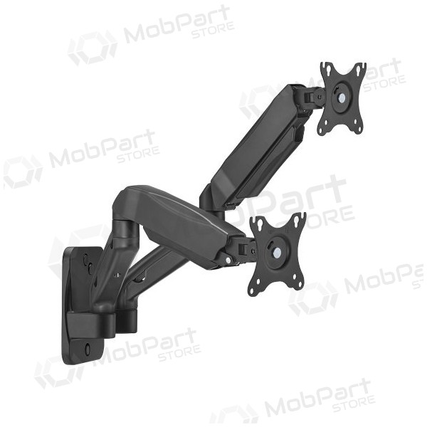 Dviejų 17”-32” monitorių spyruoklinis sieninis laikiklis, černá