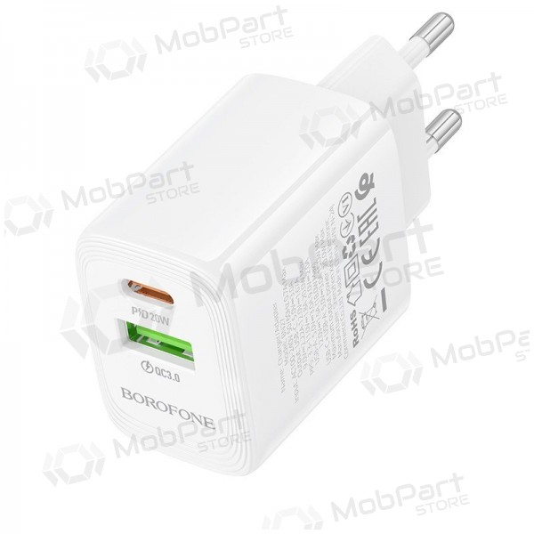 Nabíječka Borofone BN27 20W USB-C/USB-A bílý
