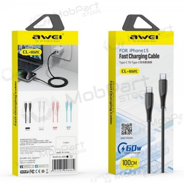 USB kabel Awei CL-182i USB-C to Lightning 1.0m bílý