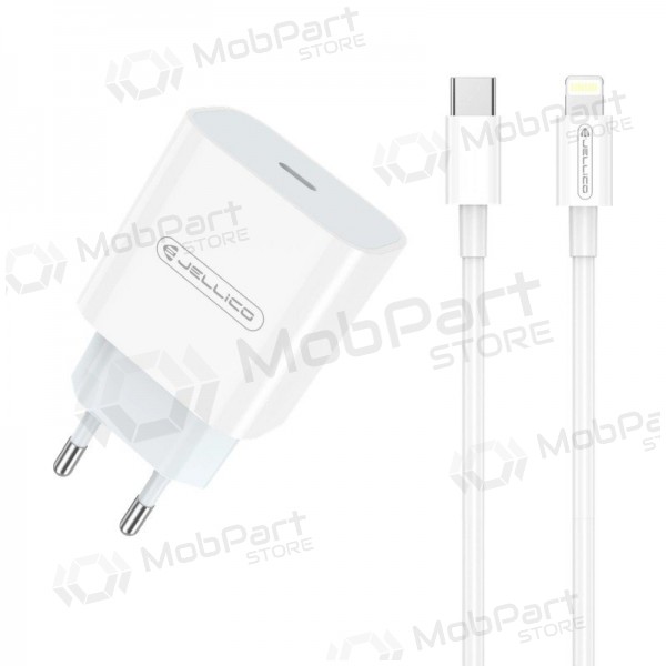 Nabíječka Jellico AK180 20W USB-C + USB-C to Lightning cable 1.0m bílý