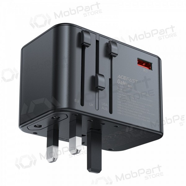 Univerzální kelioninis nabíječka Acefast Z1 75W GaN 2xUSB-A/3xUSB-C černá