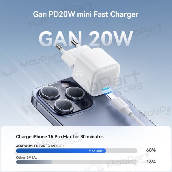 Nabíječka Joyroom JR-TCG08 USB-C GaN PD20W bílý