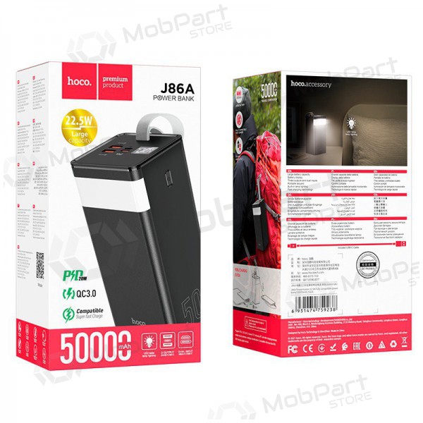 Externí baterie Power Bank Hoco J86A 22.5W Quick Charge 3.0 50000mAh černá