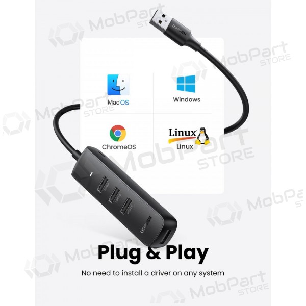 USB šakotuvas Ugreen CM416 USB-A 3.0 to 4xUSB-A 3.0 (10915) černá