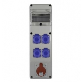 PawBol R-BOX B.SLIM-6S-28-S plastikinis skydelis su lizdais (4x16A/230V, 1x5P16A)