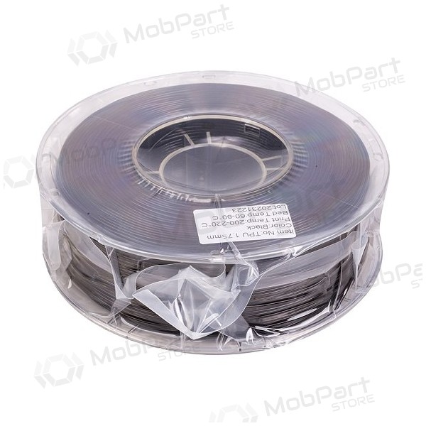 3D spausdinimo plastikas TPU, 1.75mm, 1kg, černá