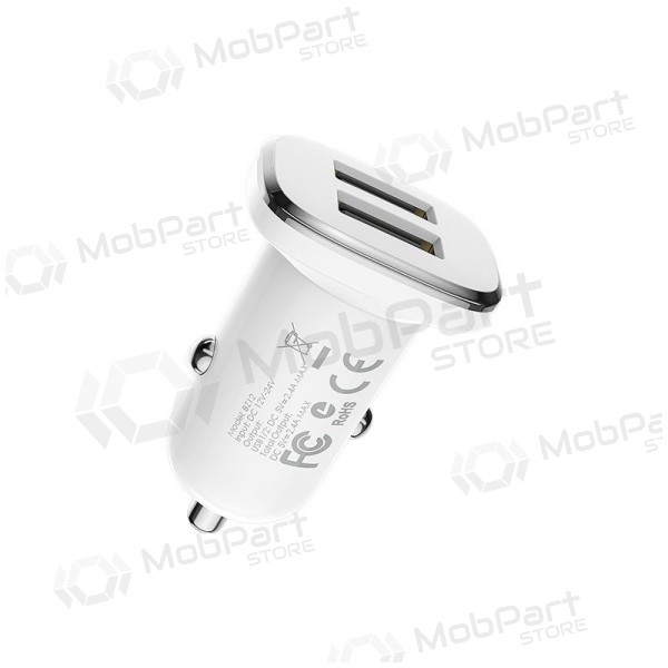 Nabíječka automobilinis Borofone BZ12 x 2 USB (2.4A) (bílý)